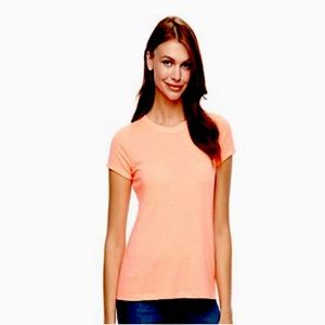 Apt. 9 Essential Marled Crewneck Tee Small “Mango Surprise” [Bright Coral]